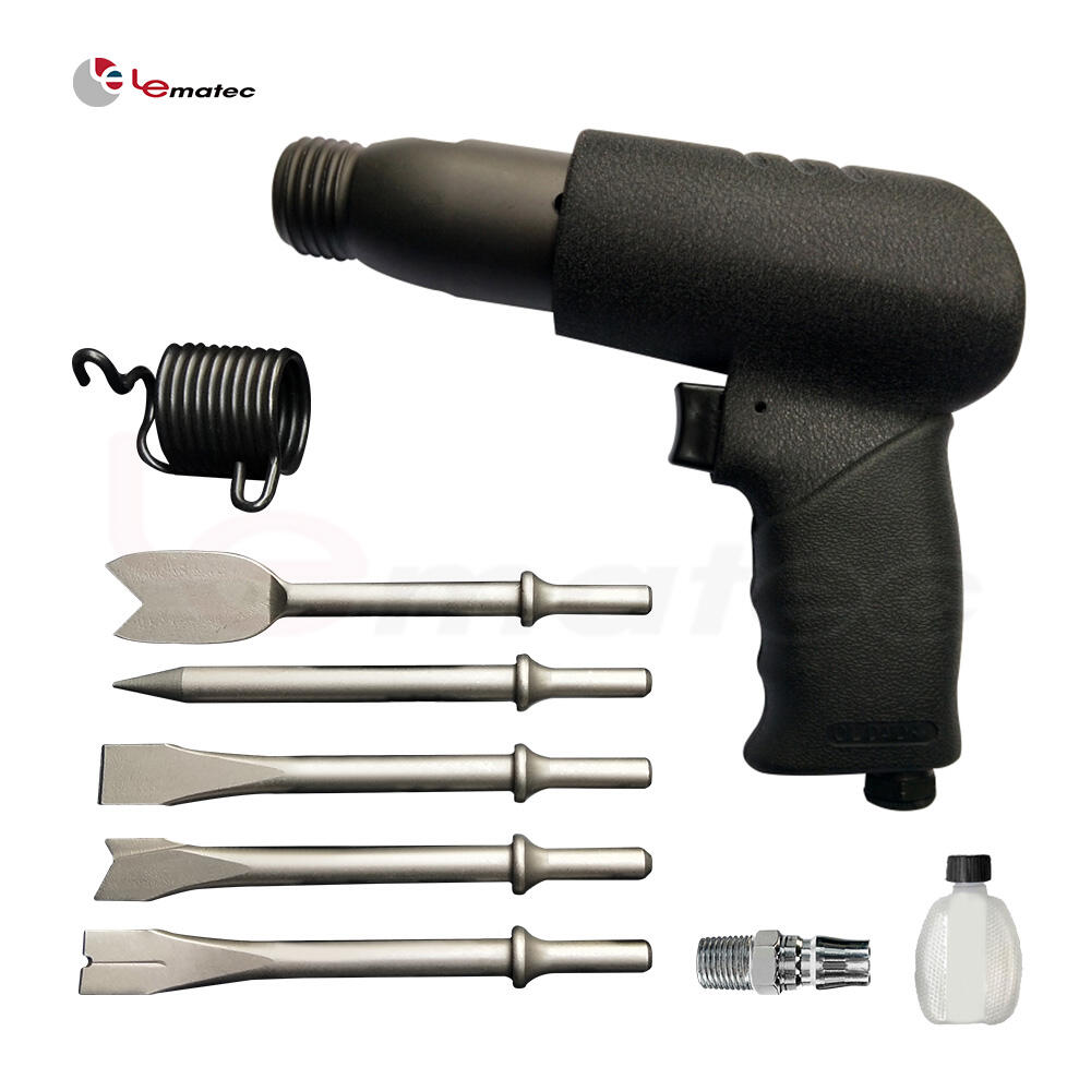 Air chipping hammer gun with chisels Set and has blow case