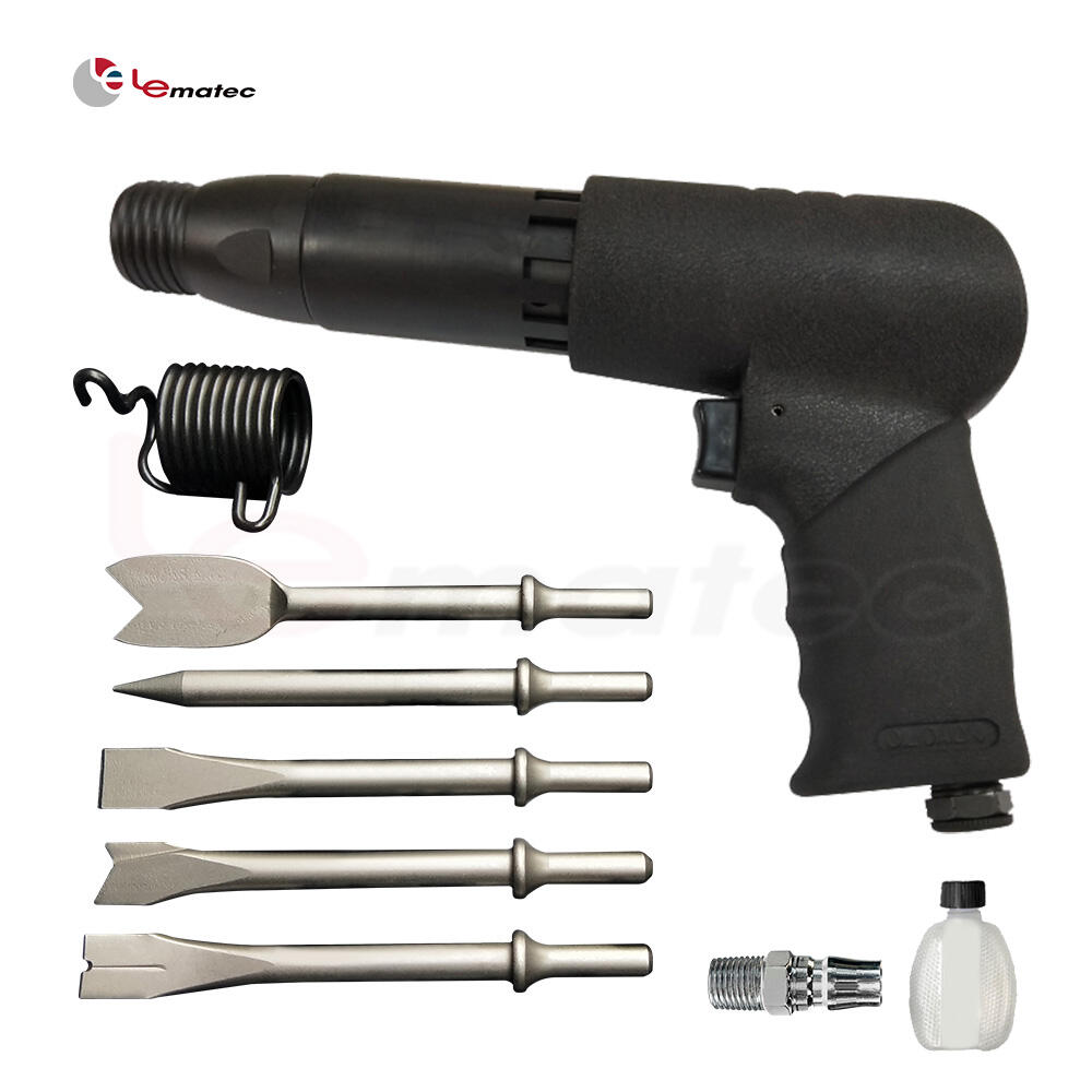 Air chipping hammer gun shank with 5 pcs chisel set