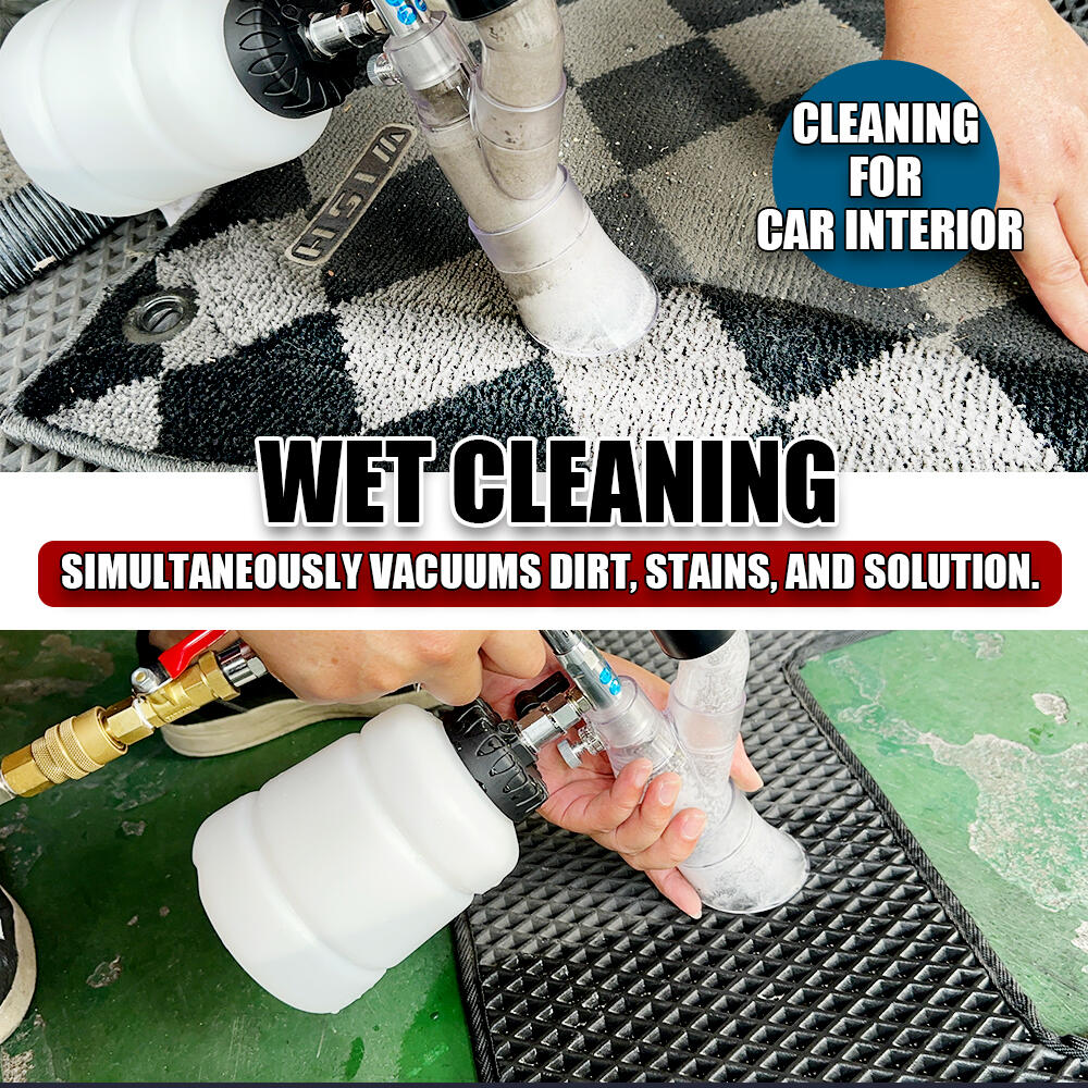 High-Pressure Turbo Cleaning Gun in Action – Deep Cleaning of Car Upholstery