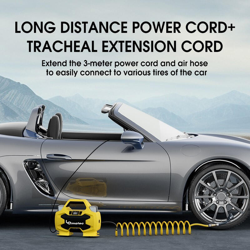 2V air pump with extended 2.8m air hose for easy access