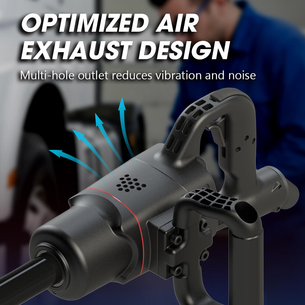 Bottom view of the 3/8 inch air inlet on the composite handle.